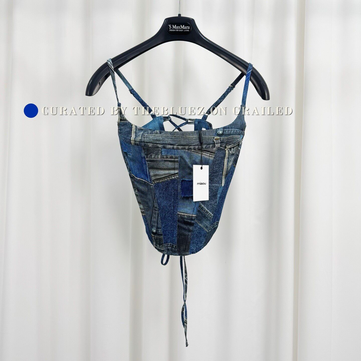Miaou Miaou Denim Boned Camisole Vest Size XS / US 0-2 / IT 36-38 - 1 Thumbnail