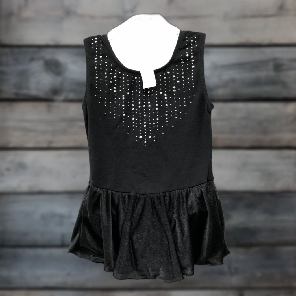 DANCER More Than Magic Girls Leotard S 6-6X Sleeveless Black Rhinestone Dance Size ONE SIZE - 1 Thumbnail
