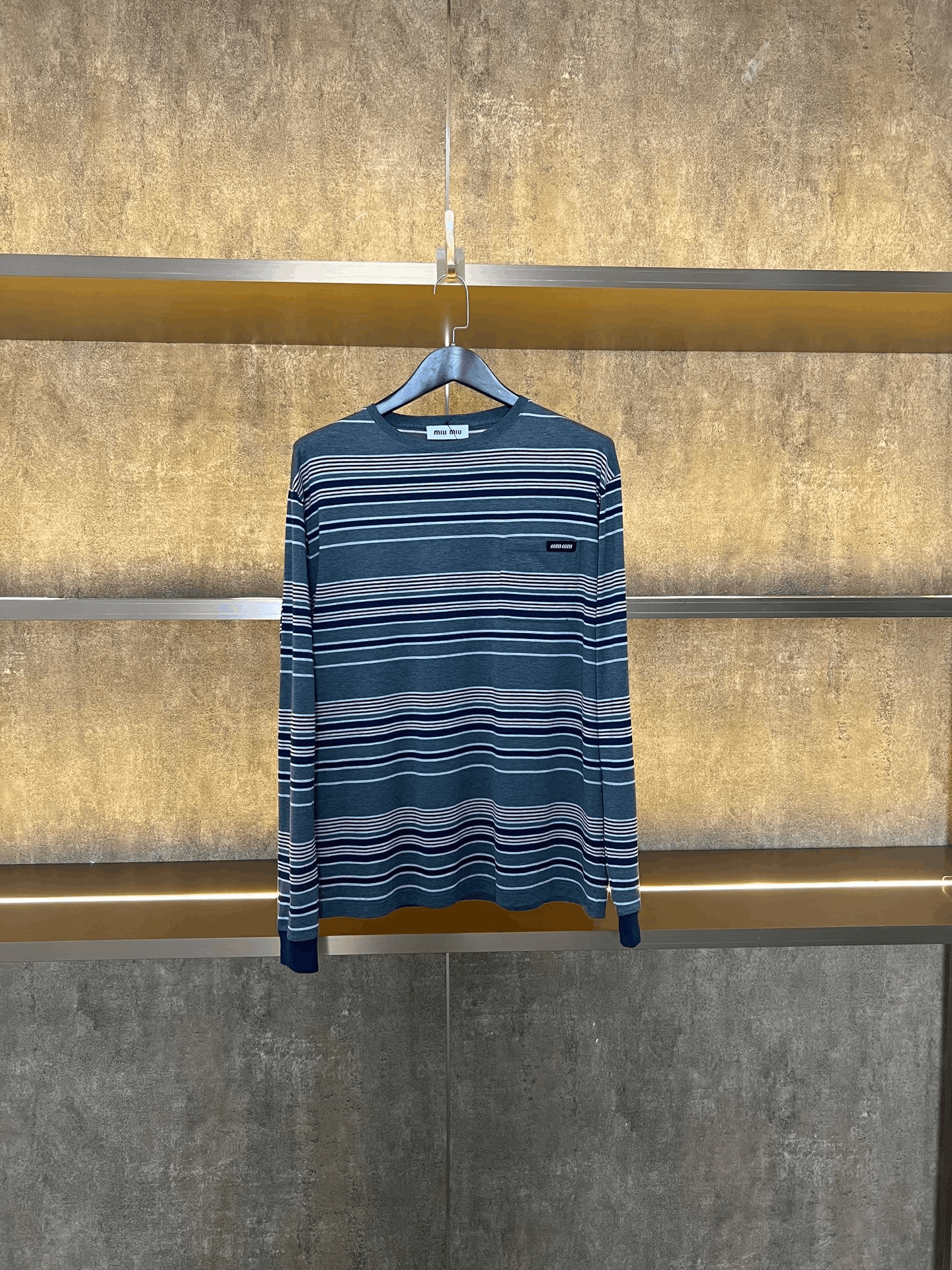 Miu Miu Miumiu Striped Long-Sleeve Top Size S / US 4 / IT 40 - 1 Thumbnail