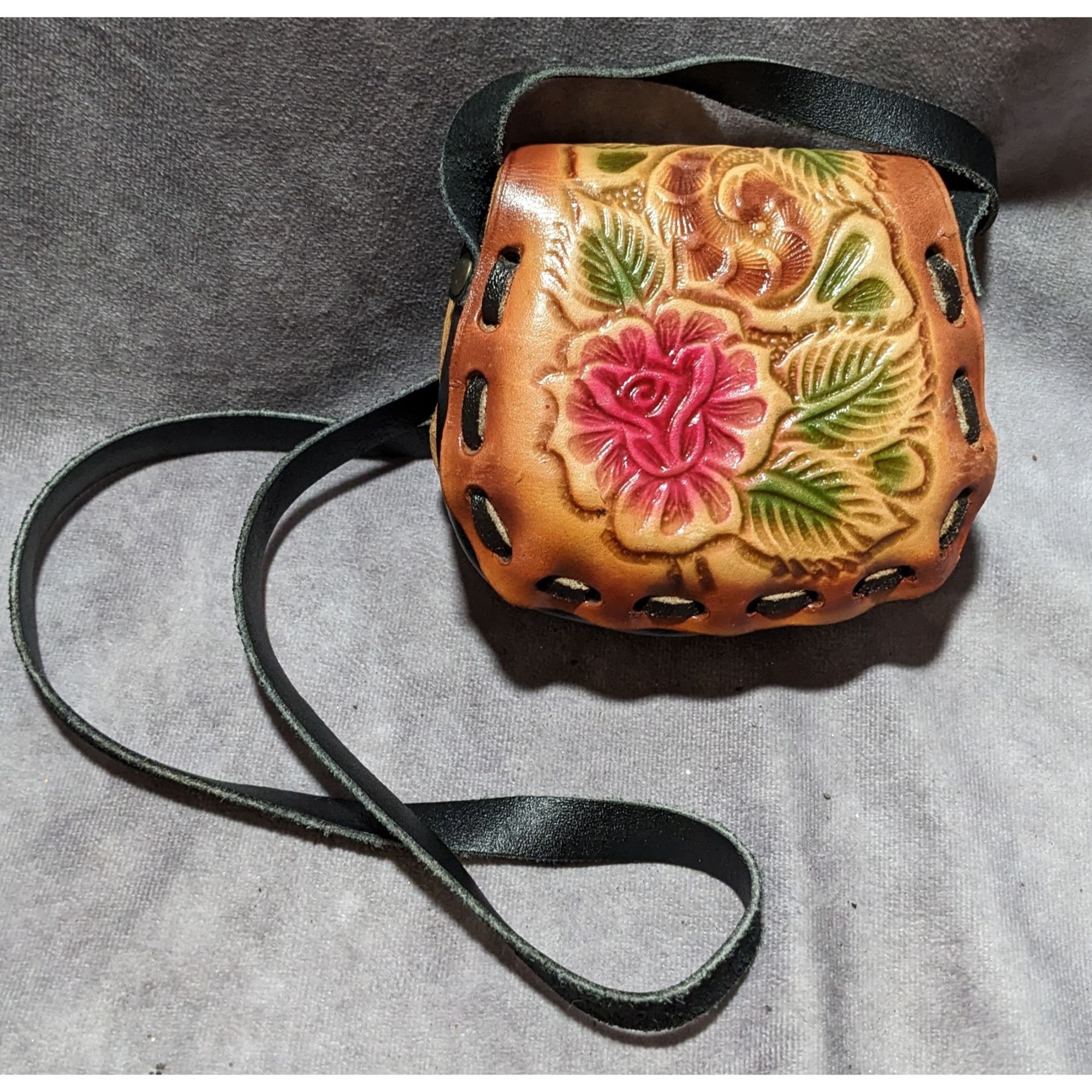 Other Vintage Hand Tooled Mexican Floral Leather Bag Size ONE SIZE - 6 Thumbnail