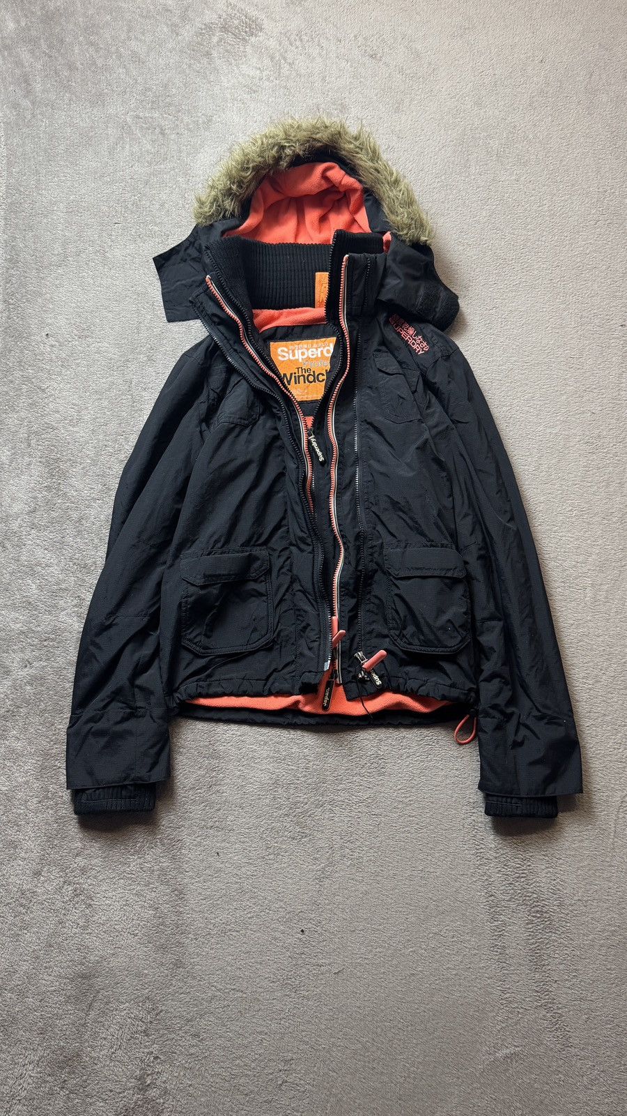 Japanese Brand Superdry Y2K faded faux fur Hood Jacket lgb goa y-3 Size US S / EU 44-46 / 1 - 2 Thumbnail