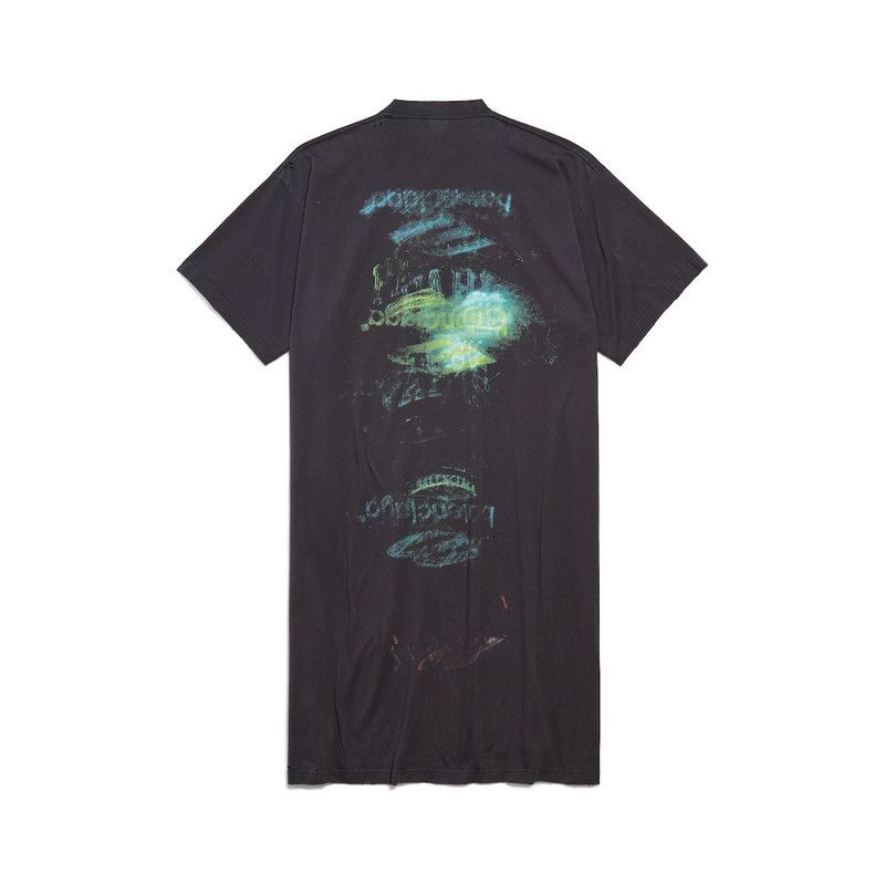 Balenciaga o1tr1nto0526 DIY Imprint T-Shirt Dress in Faded Black Size S / US 4 / IT 40 - 6 Thumbnail