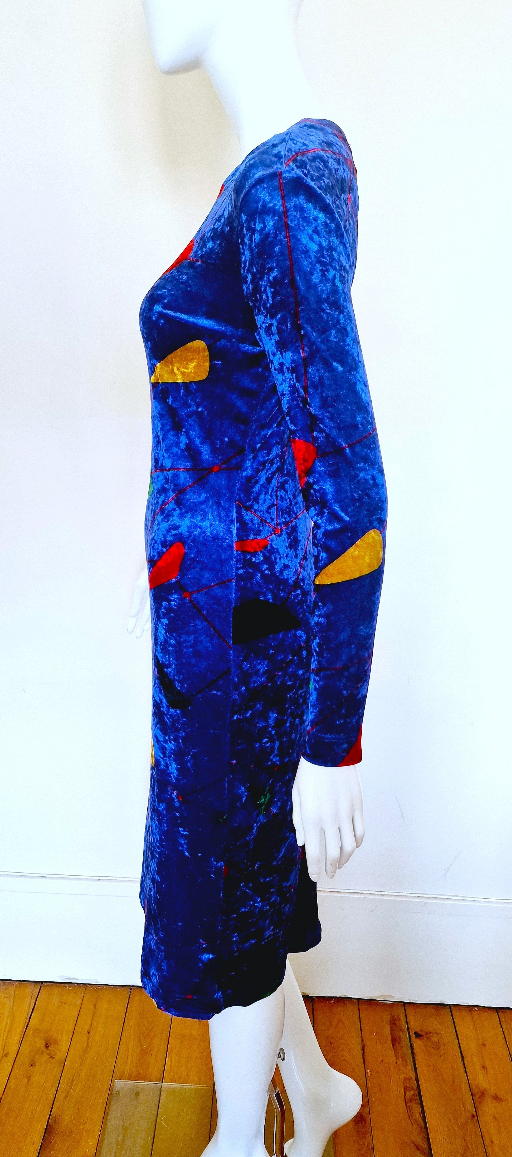 Versace Gianni Versace Couture Blue Geometric Medium Evening Dress Size M / US 6-8 / IT 42-44 - 6 Thumbnail