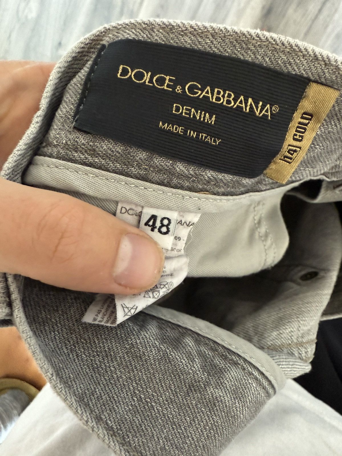 Dolce & Gabbana Grey Distressed Jeans with Embroidered Bee Size US 32 / EU 48 - 11 Thumbnail