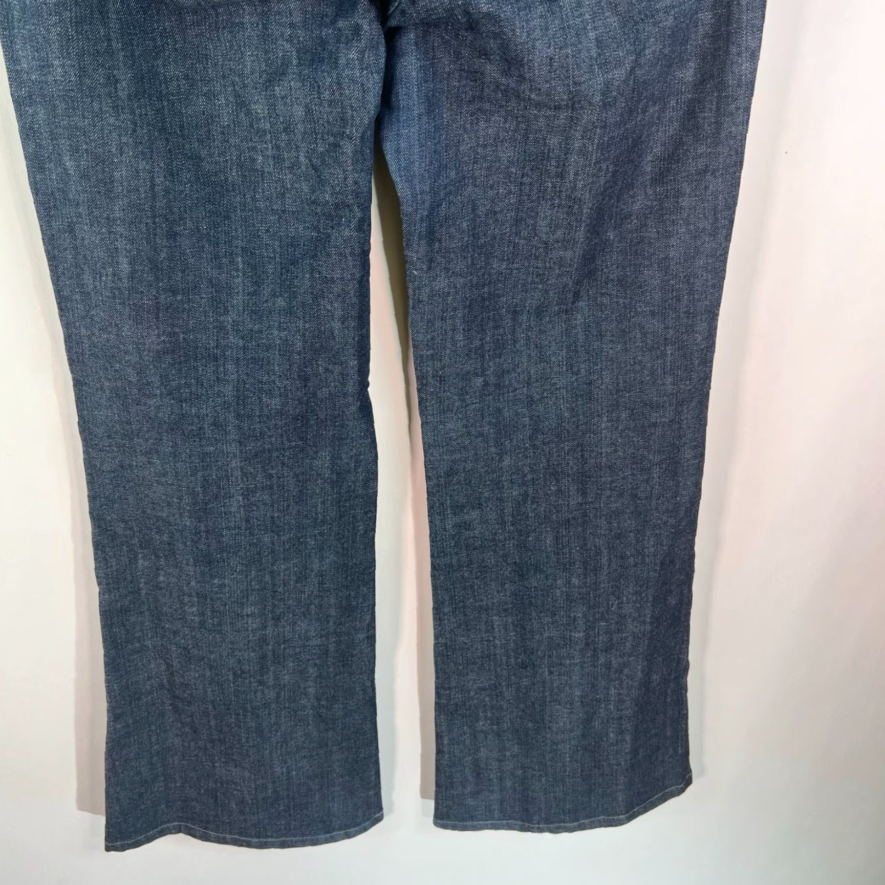 Vintage Tahari Jeans Flared Leg Stretch Blue 32x32 10 Women Denim Cotton Blend Zipper Mid Rise Classic Bootcut Size 10 Size 32" / US 10 / IT 46 - 6 Thumbnail