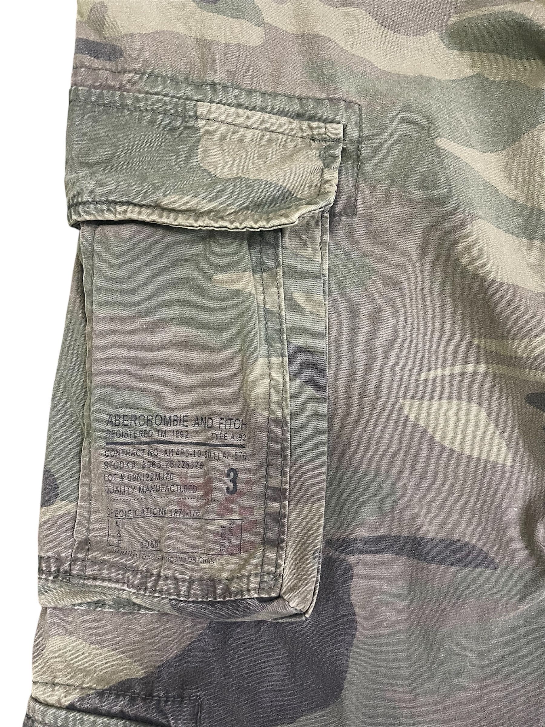 Abercrombie & Fitch Vtg Style A&F Camouflage Faded of the Day Baggy Army Size US 34 / EU 50 - 10 Thumbnail