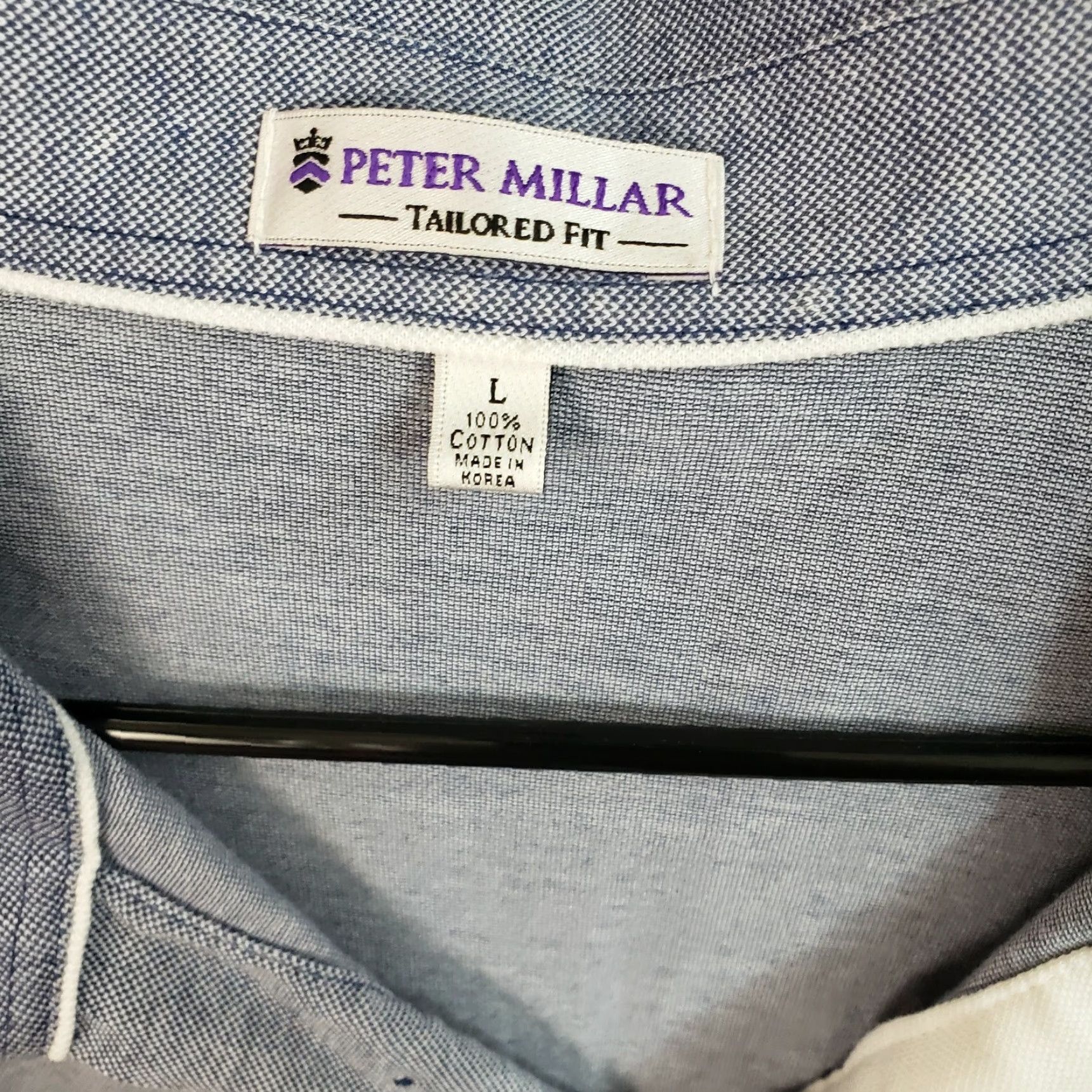 Peter Millar Peter Millar Polo Mens Solid Blue Cotton Short Sleeve Tailored Fit Large Size L Shirt Mens Blue Polo Size US L / EU 52-54 / 3 - 4 Thumbnail