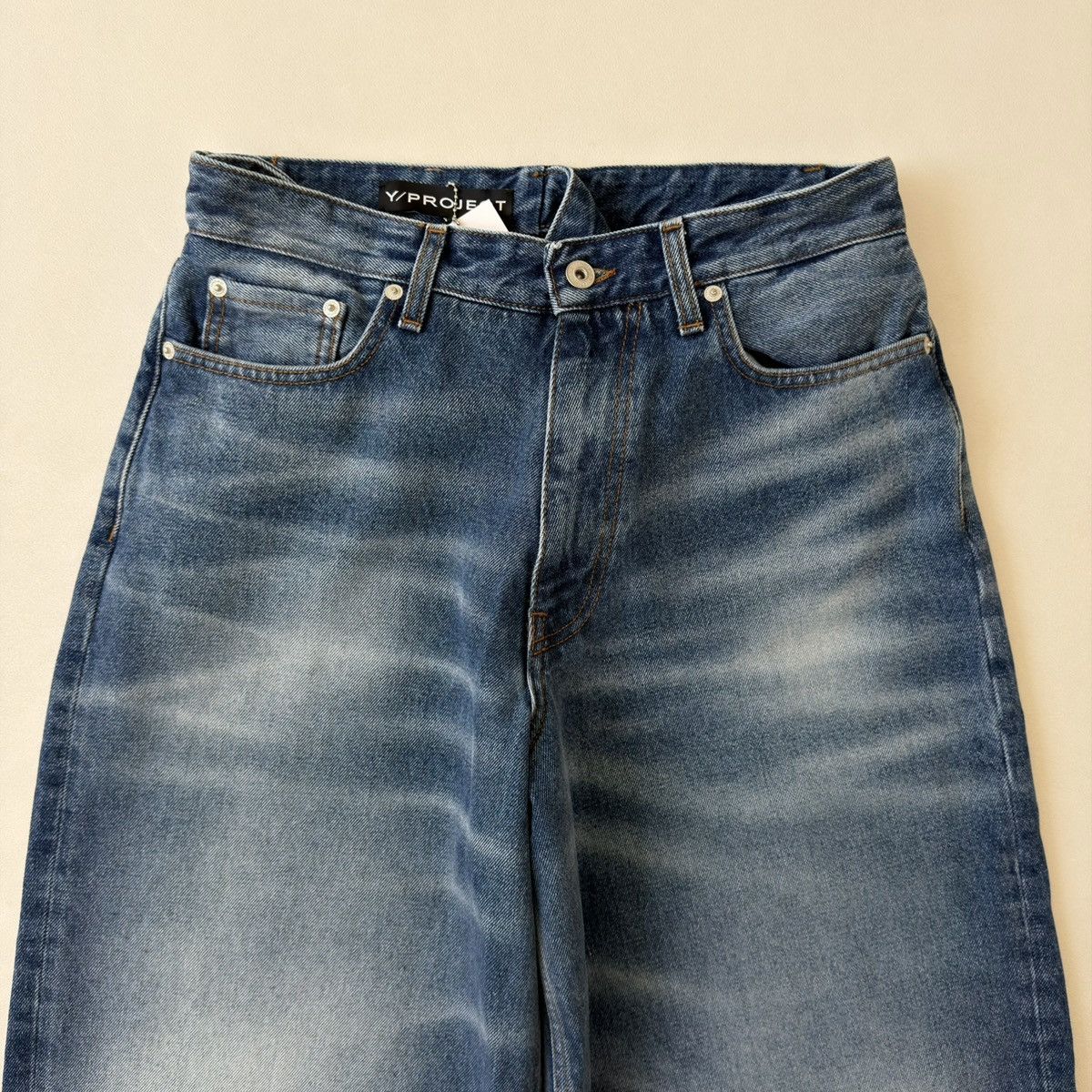 Y/Project A/W 23 ‘’Whiskers Mid Blue’ Washed Jeans Size US 32 / EU 48 - 10 Thumbnail