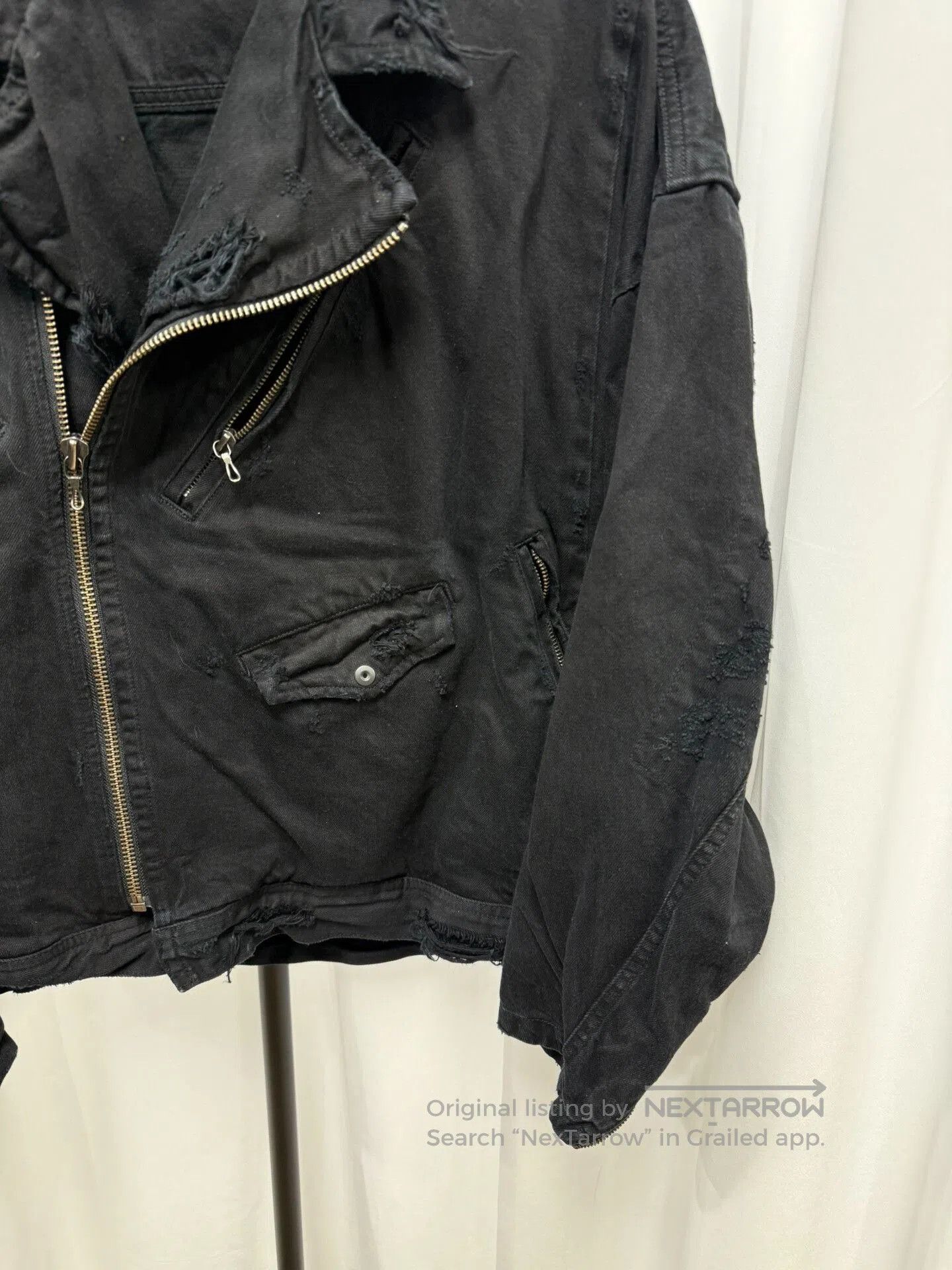 Julius Distressed Black Denim Jacket by Julius 7. Size US M / EU 48-50 / 2 - 2 Thumbnail