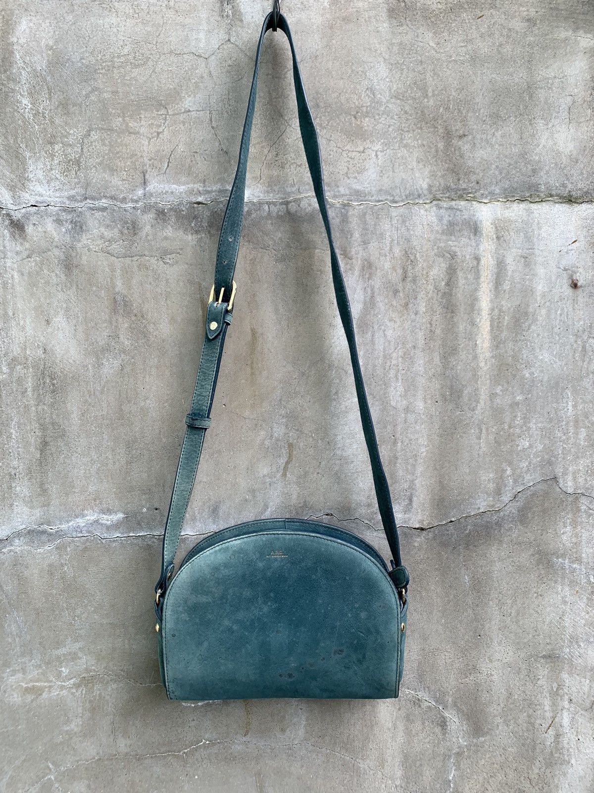 A.P.C. Sac Demi Lune Suede Shoulder Bag Size ONE SIZE - 1 Thumbnail