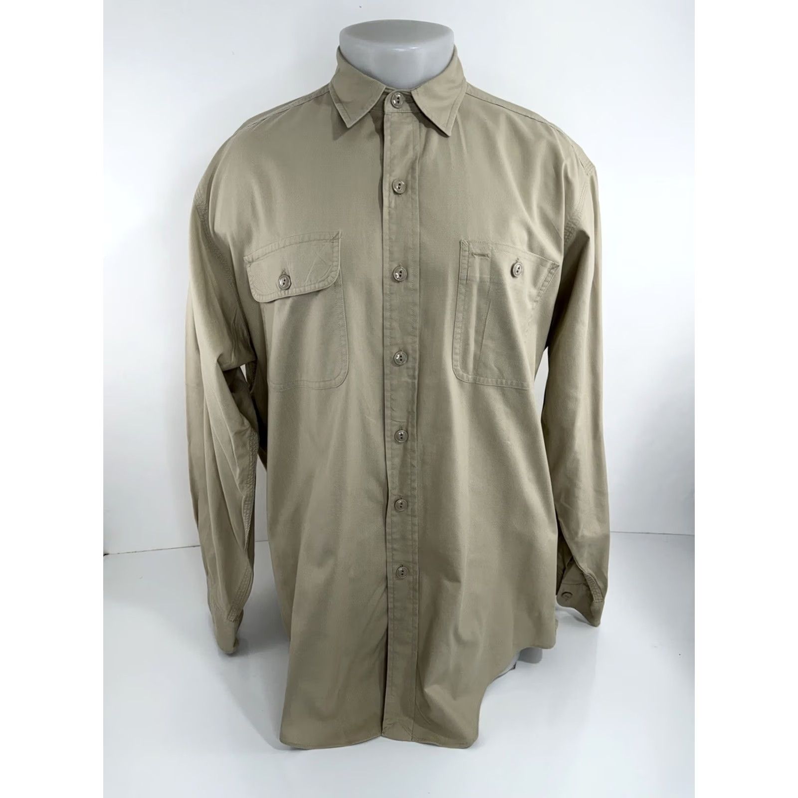 Polo Ralph Lauren POLO RALPH LAUREN DUNGAREE WORKSHIRT Shirt Mens L Beige Safari 90s C11 Size US L / EU 52-54 / 3 - 2 Thumbnail