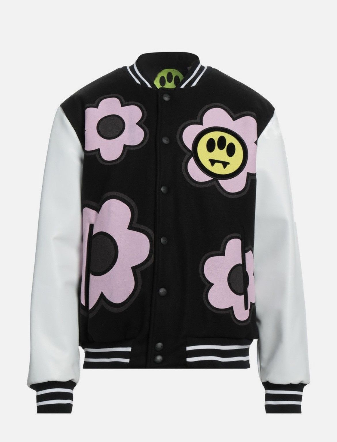 Barrow Barrow College Bomber Jacket Unisex Flowers Black and White Size US M / EU 48-50 / 2 - 1 Thumbnail