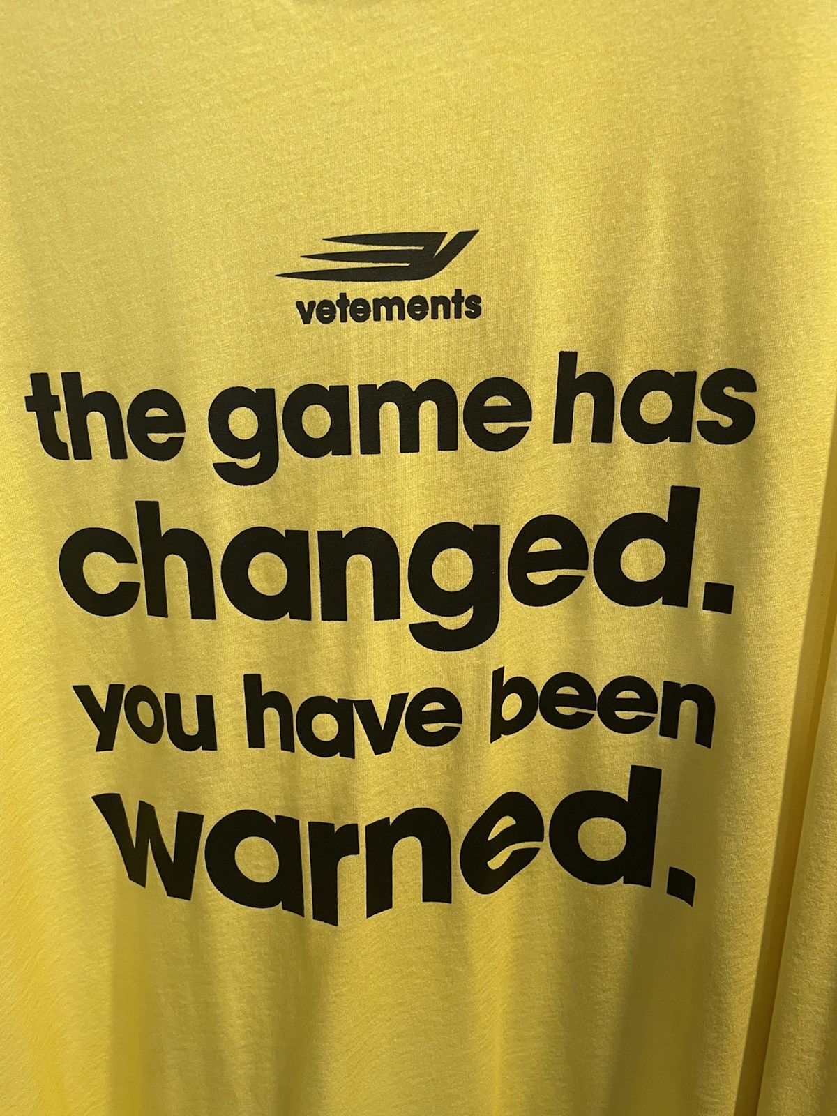 Vetements VETEMENTS👾 Yellow Game Changing Tee Shirt *RARE* Size US M / EU 48-50 / 2 - 13 Thumbnail