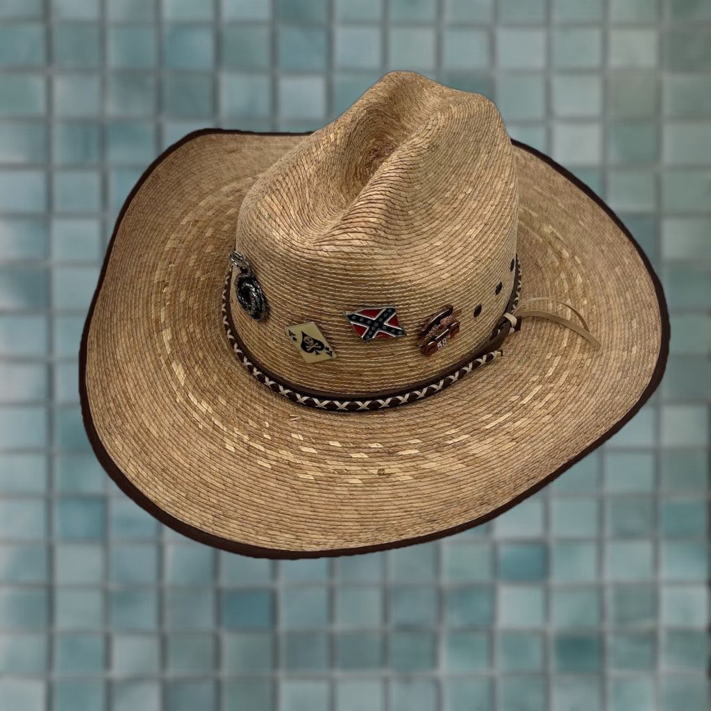 Vintage RESISTOL Cowboy Hat Brown Natural Size 7-1/4 Woven Palm Mens Western Casual Size ONE SIZE - 1 Thumbnail