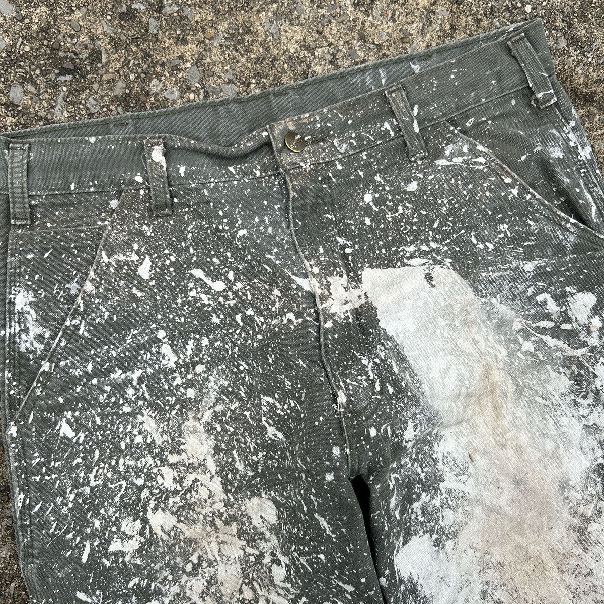 Carhartt Vintage Unique Carhartt Moss Green Paint Splattered Pants Size US 34 / EU 50 - 7 Thumbnail