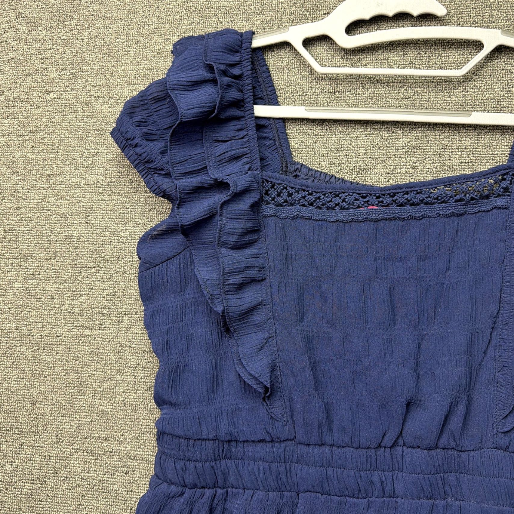 betsey johnson blue lace dress Betsey Johnson Lace Dress 4 Navy Blue Layered Cocktail Party Wedding Guest  Mini
