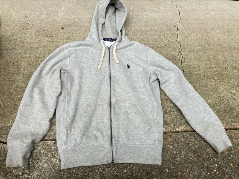 VTG Y2K Polo Ralph Lauren Zip Up Hoodie Mens Sm Thermal