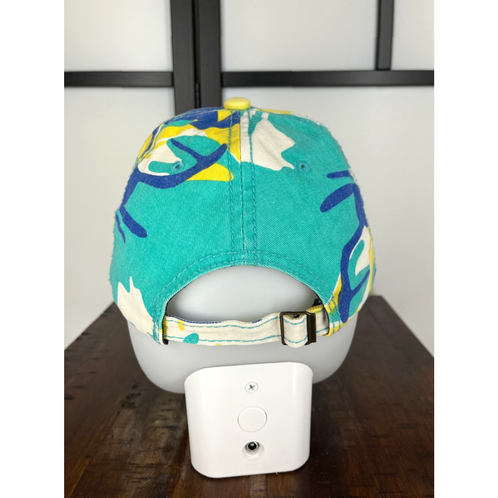 Vintage ROCK Hat Cap Strap Back Adult One Size Blue Yellow Embroidered Camo Cotton Size ONE SIZE - 6 Thumbnail
