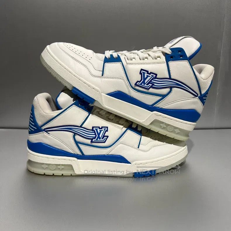 Louis Vuitton Louis Vuitton White and blue Trainer board shoes Size US 8.5 / EU 41-42 - 3 Thumbnail