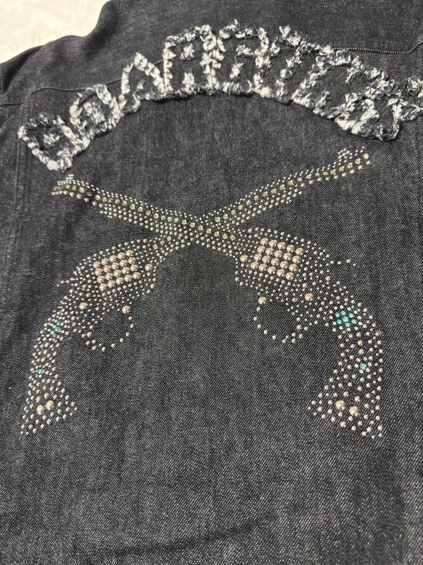 roarguns roarguns 22aw double gun rhinestone denim L black Size US L / EU 52-54 / 3 - 7 Thumbnail