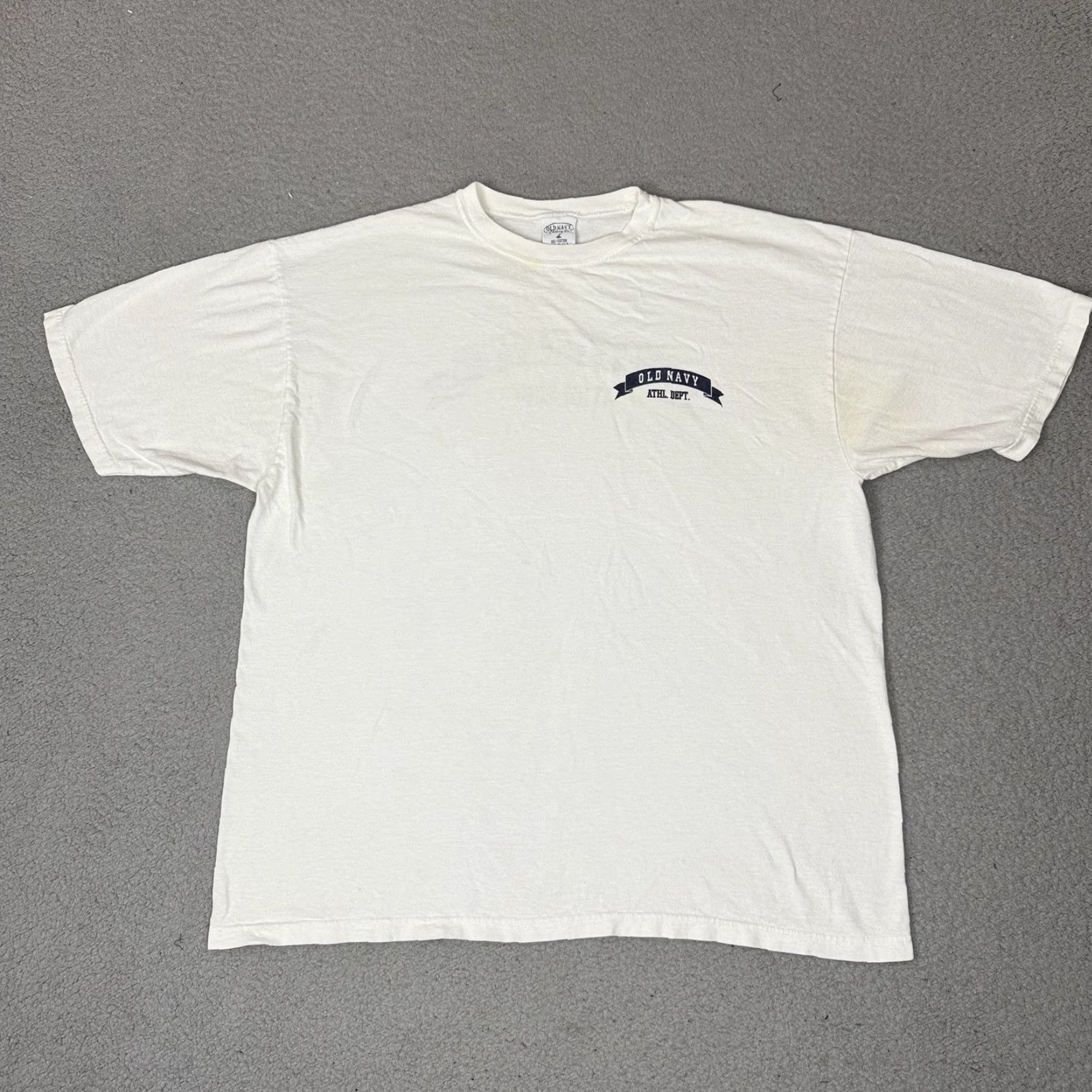 Old Navy VINTAGE Old Navy T Shirt Adult L White Logo USA Made Graphic Mens Shirt Size US L / EU 52-54 / 3 - 3 Thumbnail