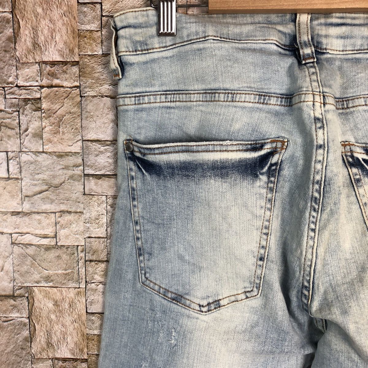 Vintage H&M Blue Distressed ripped Denim Pants #A453 Size US 32 / EU 48 - 20 Thumbnail