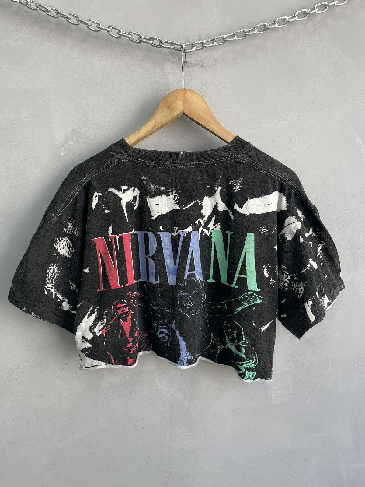 Nirvana Nirvana cropped custom 90s over print tee singlestitch Size US M / EU 48-50 / 2 - 6 Thumbnail