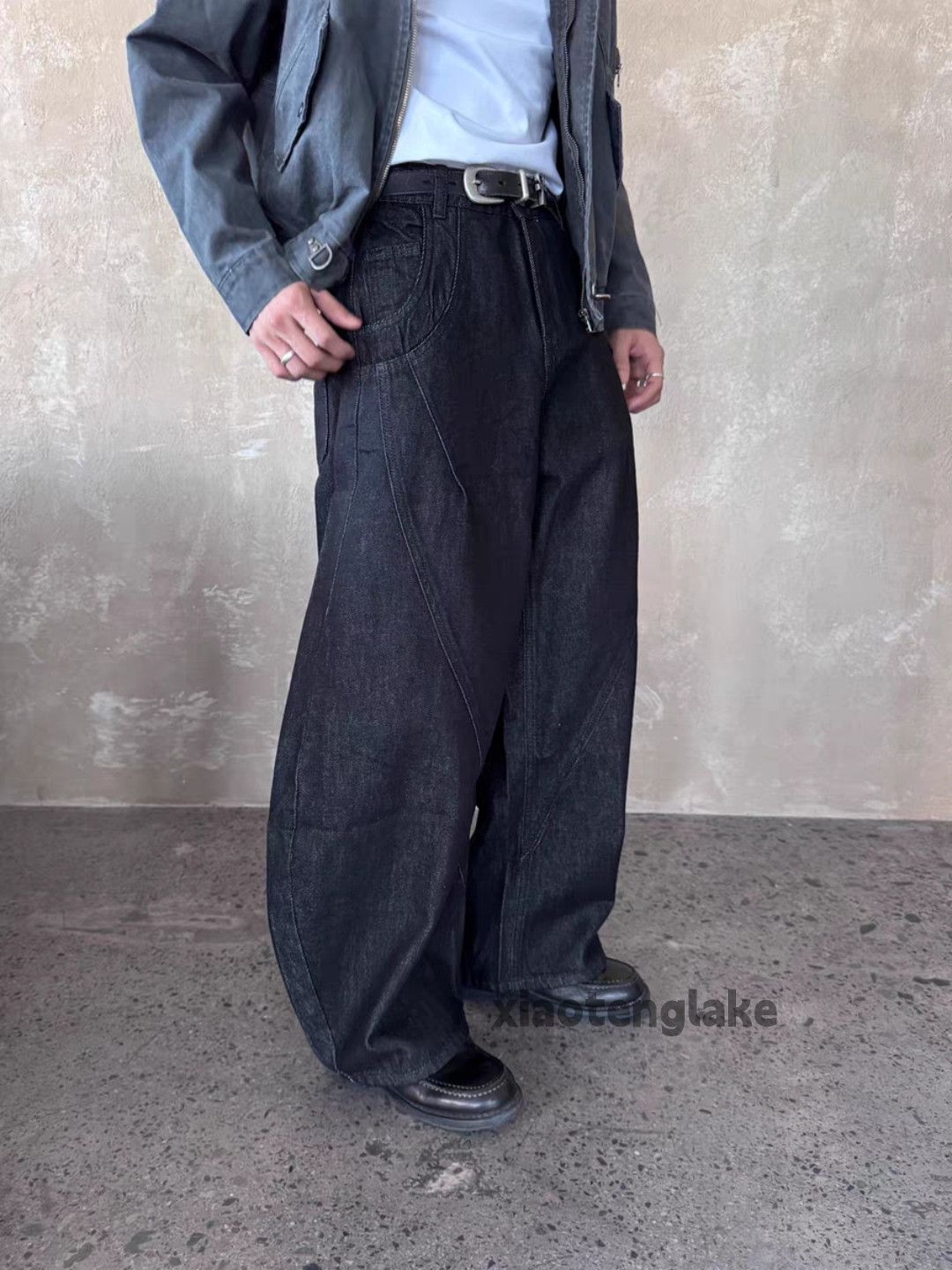 xtl vintage loose baggy skate hiphop patchwork jeans