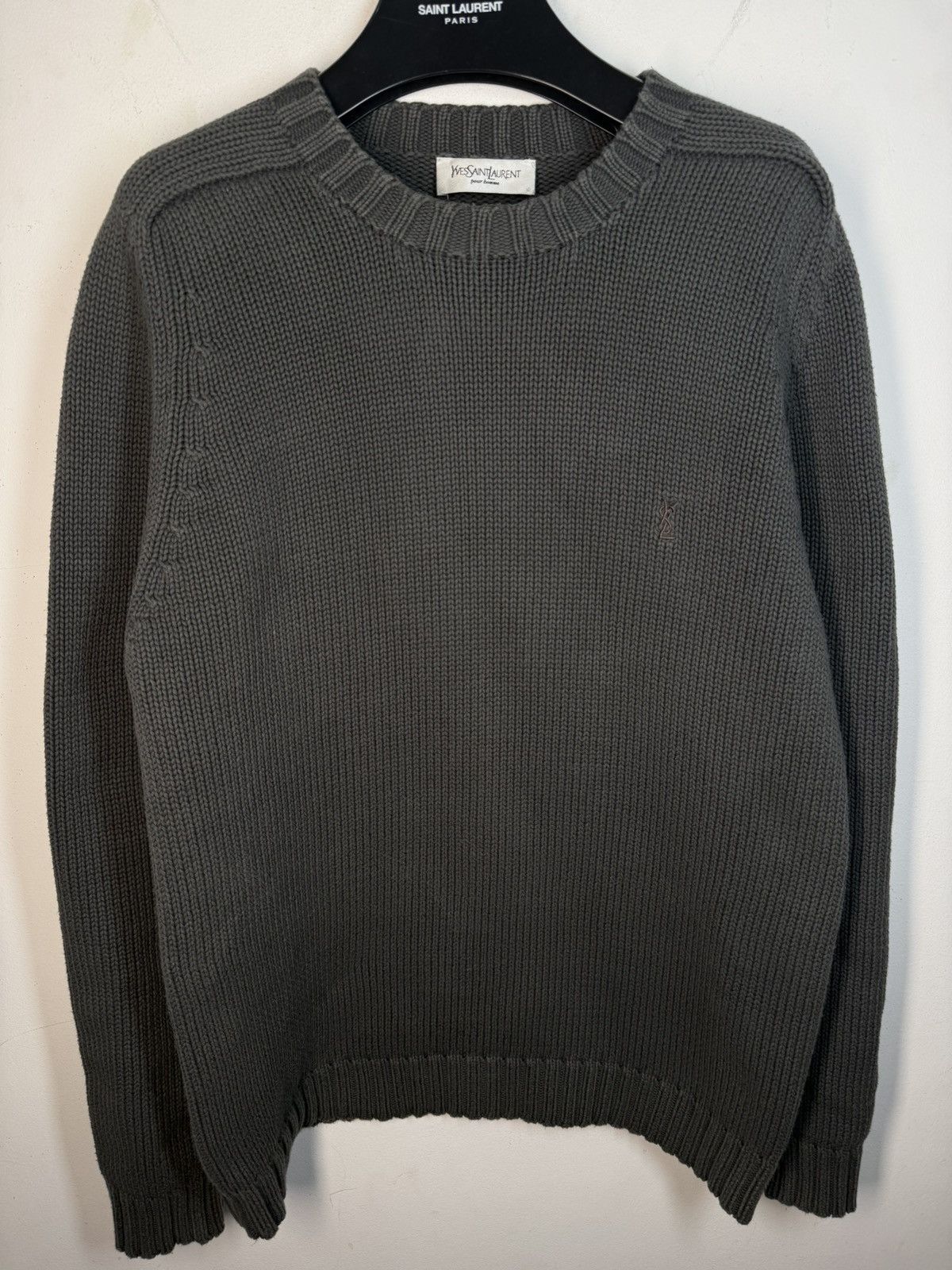 Yves Saint Laurent Heavy YSL Sweater Knit Dark Grey Thick Size US M / EU 48-50 / 2 - 9 Thumbnail