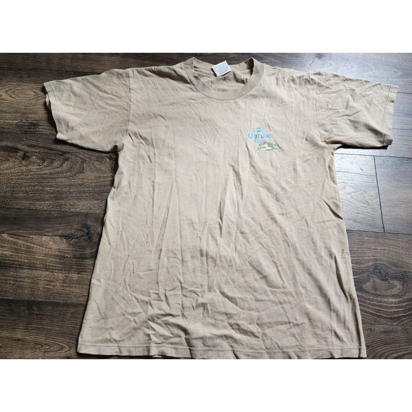 Delta Vintage Corona Extra Mens L Double Sided Beer T Shirt Distressed Green 100% Cotton Delta Crew Neck Short Sleeve 1990s Mens Clothing Size US L / EU 52-54 / 3 - 2 Thumbnail