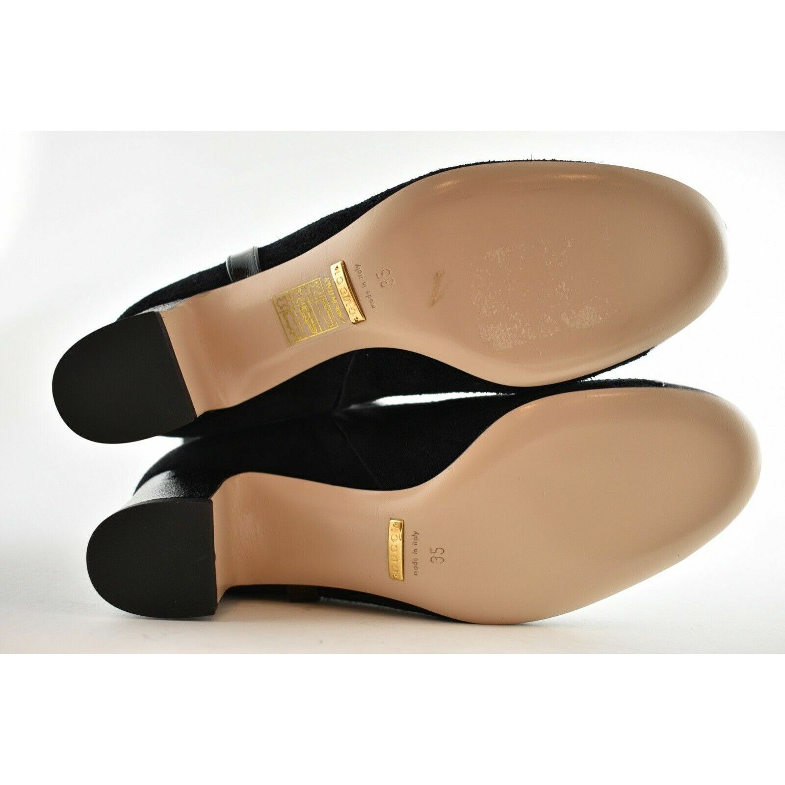 Gucci Gucci Geraldine 55 Black Suede Patent GG Gold Logo Low Size US 5 / IT 35 - 12 Thumbnail