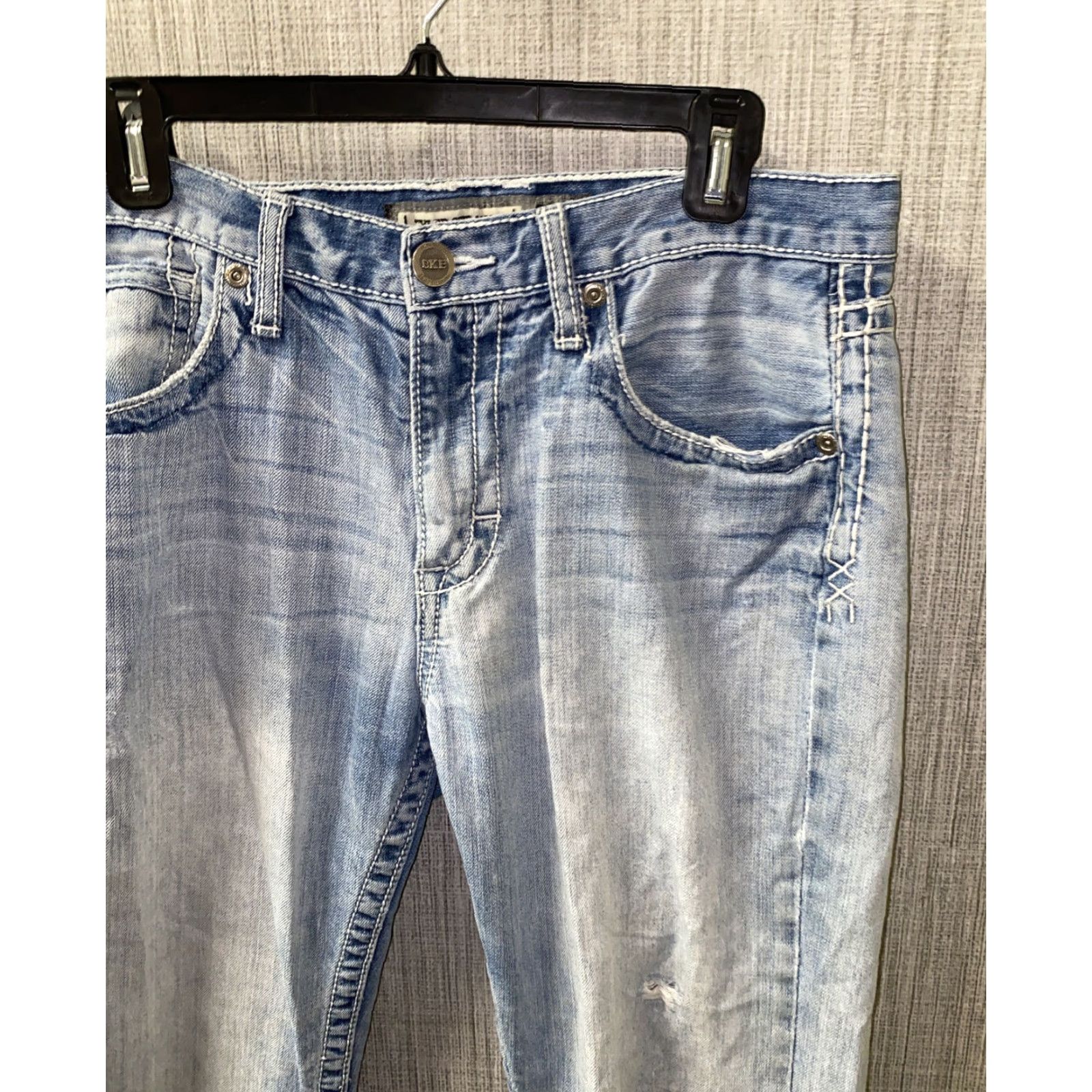 BKE BKE Tyler Mens Jeans - Denim Straight Fit, Blue, 32R x 31 Inseam, Regular, Cotton, Buckle Brand Size US 32 / EU 48 - 2 Thumbnail