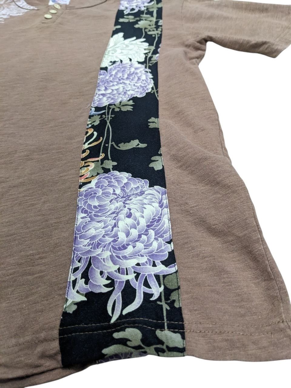Japanese Brand ONIWA SOTO SUN SURF HAWAII ALOHA WOODEN BUTTON UP HYBRID TEE Size US M / EU 48-50 / 2 - 7 Thumbnail