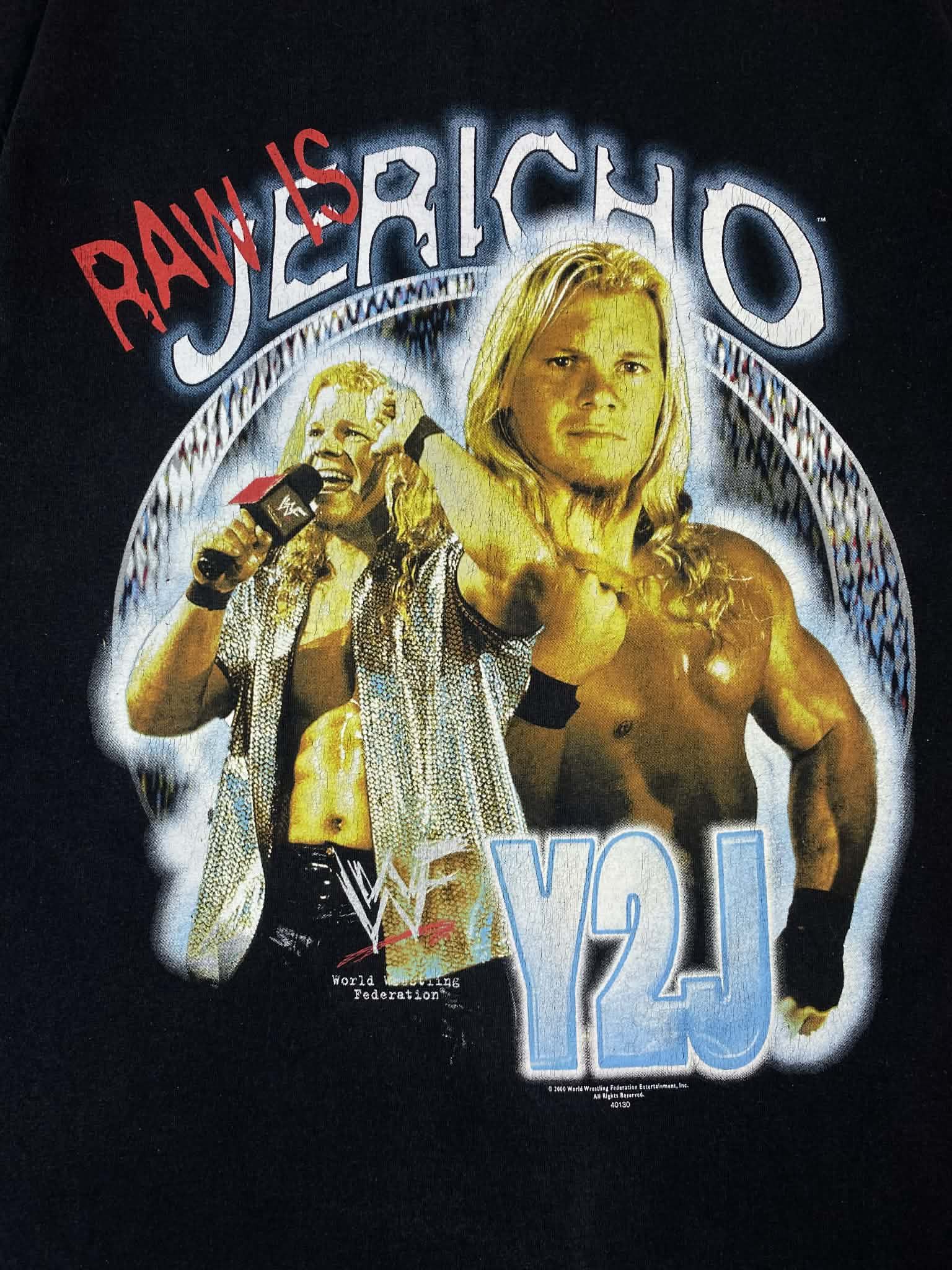 WWE Vintage 2000s WWE Jericho Black T-shirt Wrestling Washed Y2K Size US L / EU 52-54 / 3 - 5 Thumbnail