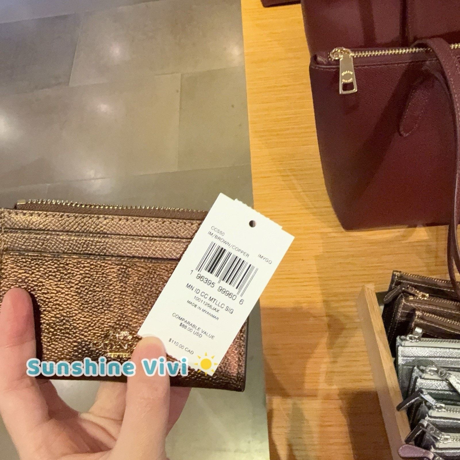 Coach NWT Coach Mini Skinny Id Case Canvas CCS50 BROWN/COPPER Size ONE SIZE - 5 Thumbnail