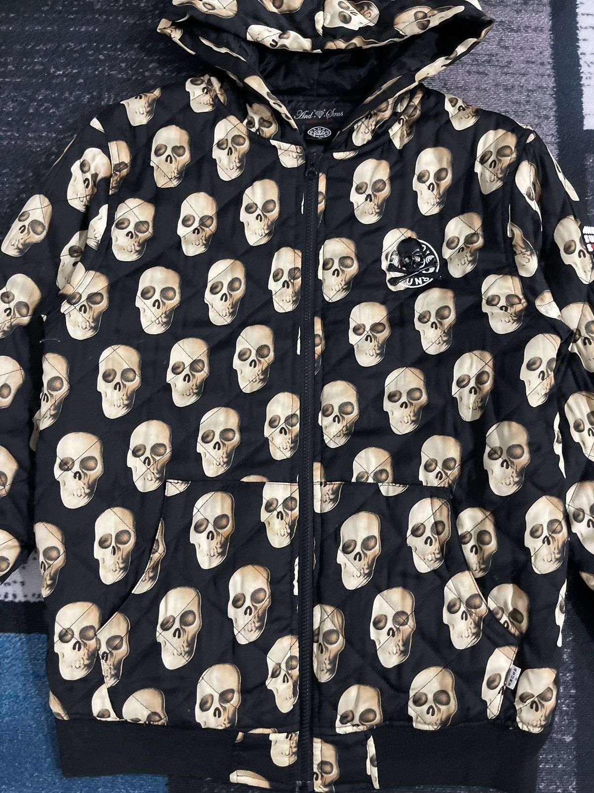 Japanese Brand AND SUNS SKULS FULLPRINT HOODIE JACKET Size US L / EU 52-54 / 3 - 5 Thumbnail
