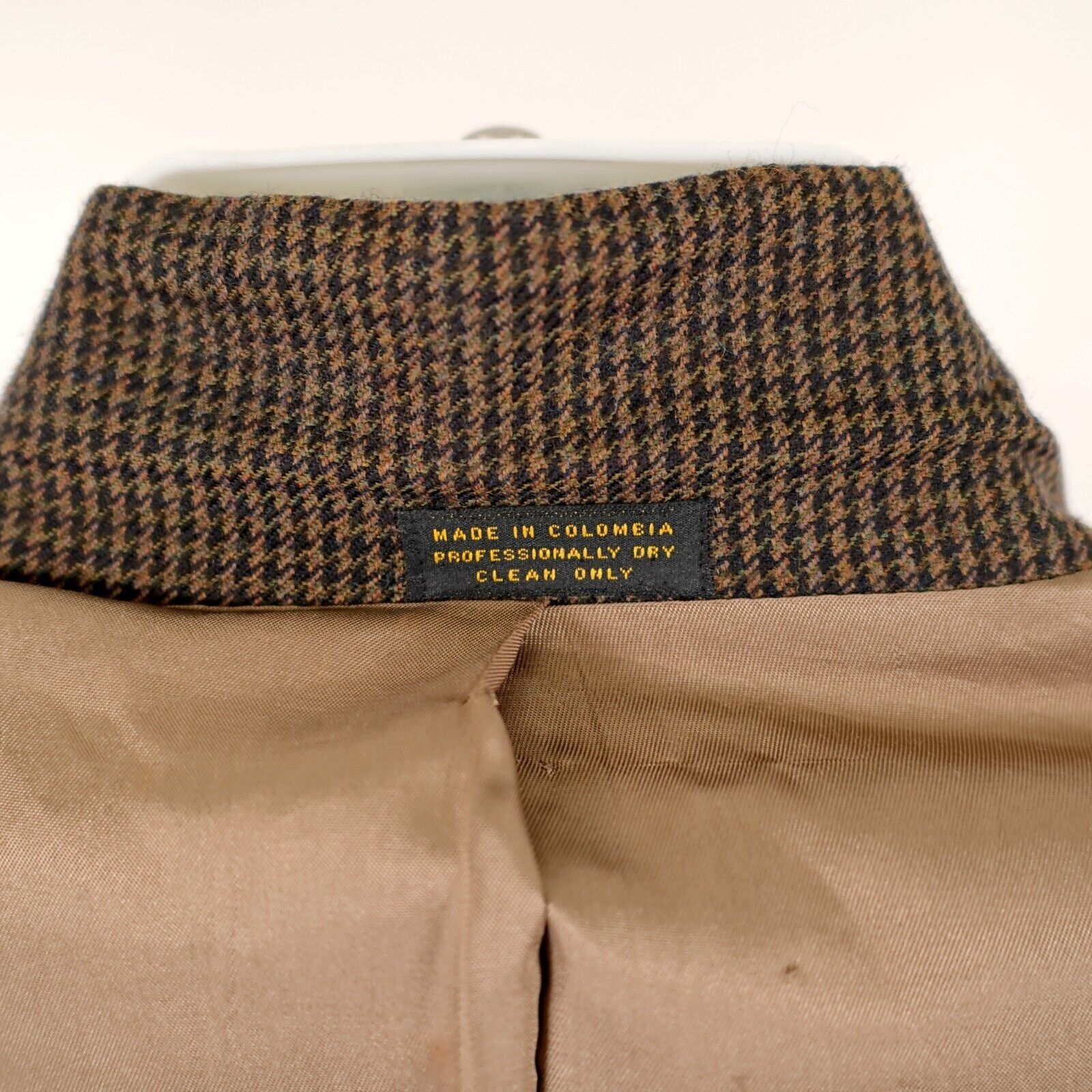 Oscar De La Renta Oscar De La Renta 42R Soft Tweed Wool Brown Green Houndstoot Size 42R - 11 Thumbnail