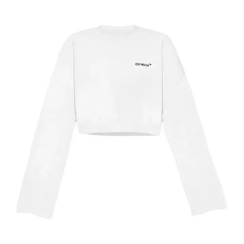 Off-White o1mle0425 For All Helv Cropped T-Shirt in White Size S / US 4 / IT 40 - 1 Preview