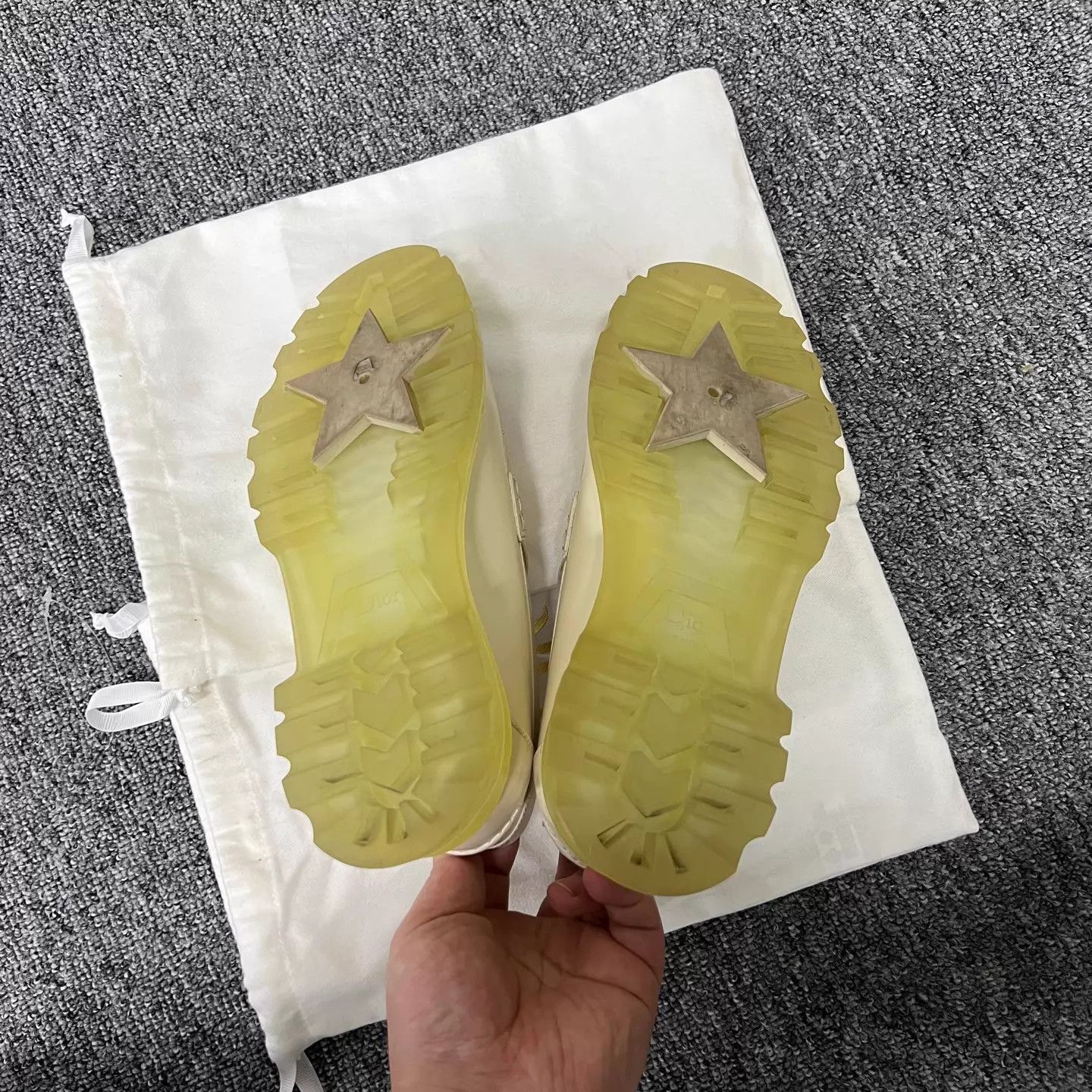 Dior DiorSloganLogoWhite&GoldCrystalSoleLoafer37.598New Size US 7 / IT 37 - 6 Thumbnail