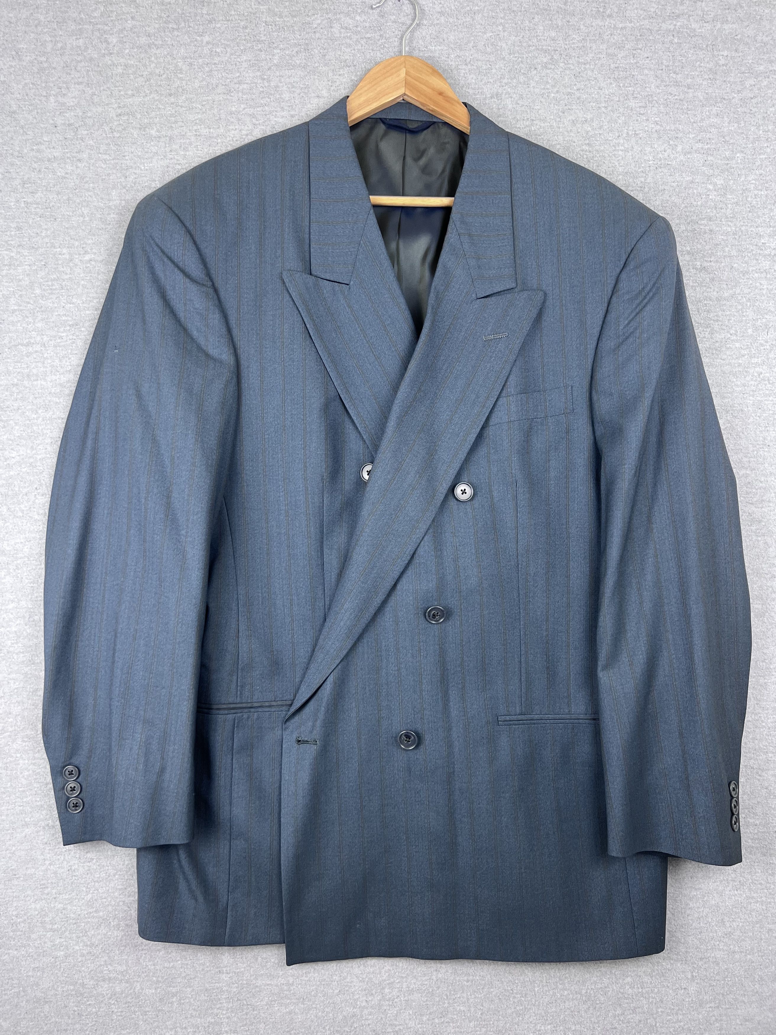 Christian Dior Monsieur Christian Dior Monsieur Vintage Blue Pinstripe 43R Size 44R - 2 Thumbnail