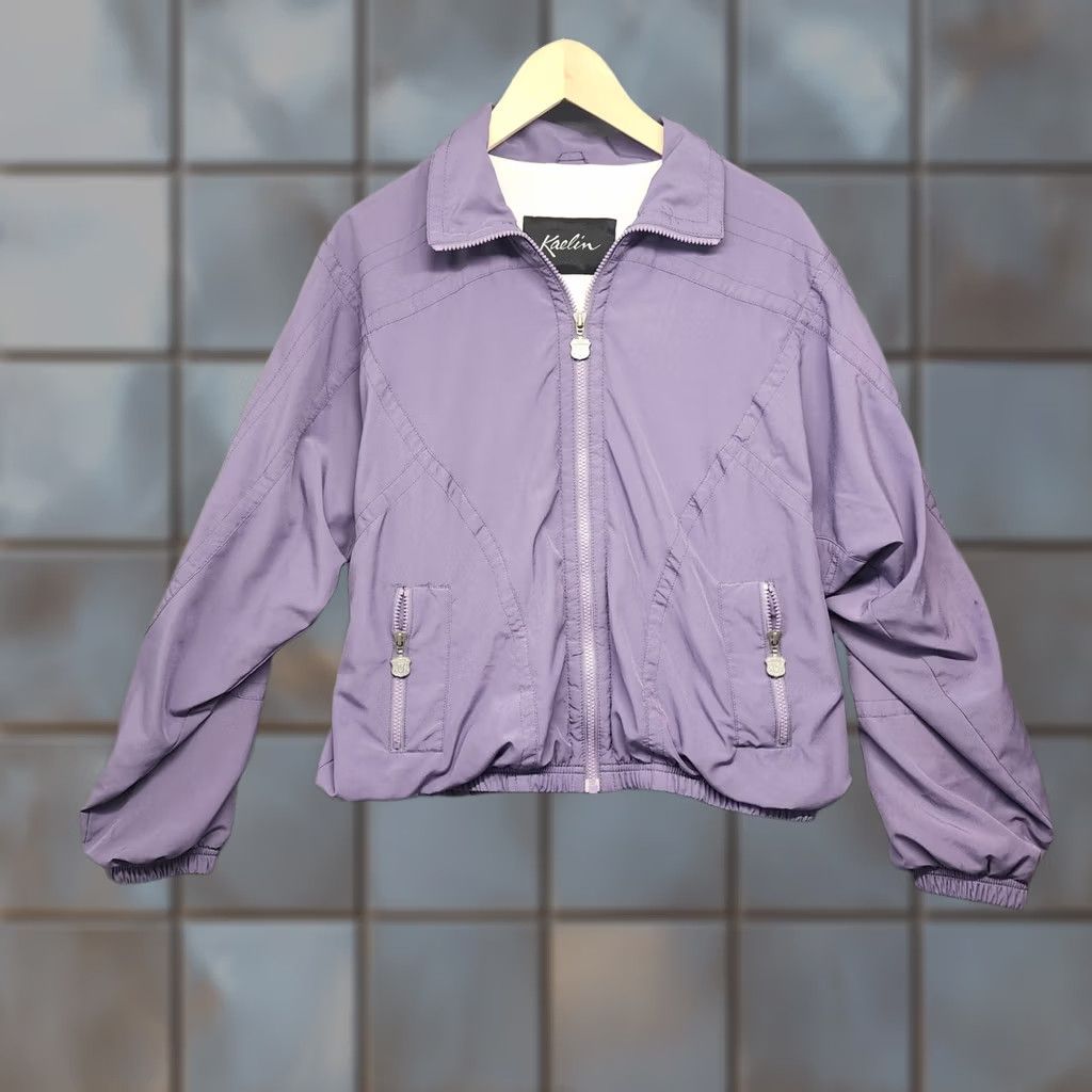 Vintage VINTAGE Kaelin Tracksuit Womens Large Lined Purple Zip Jacket Pants 2 Piece Windbreaker Set Womens Size 36" / US 14 / IT 50 - 1 Thumbnail