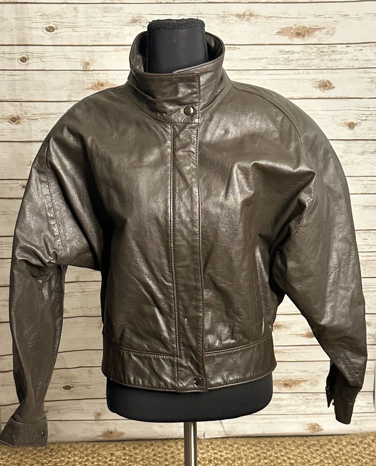 Vintage Vintage COMINT brown oversized leather bomber jacket Size S Size US S / EU 44-46 / 1 - 1 Thumbnail
