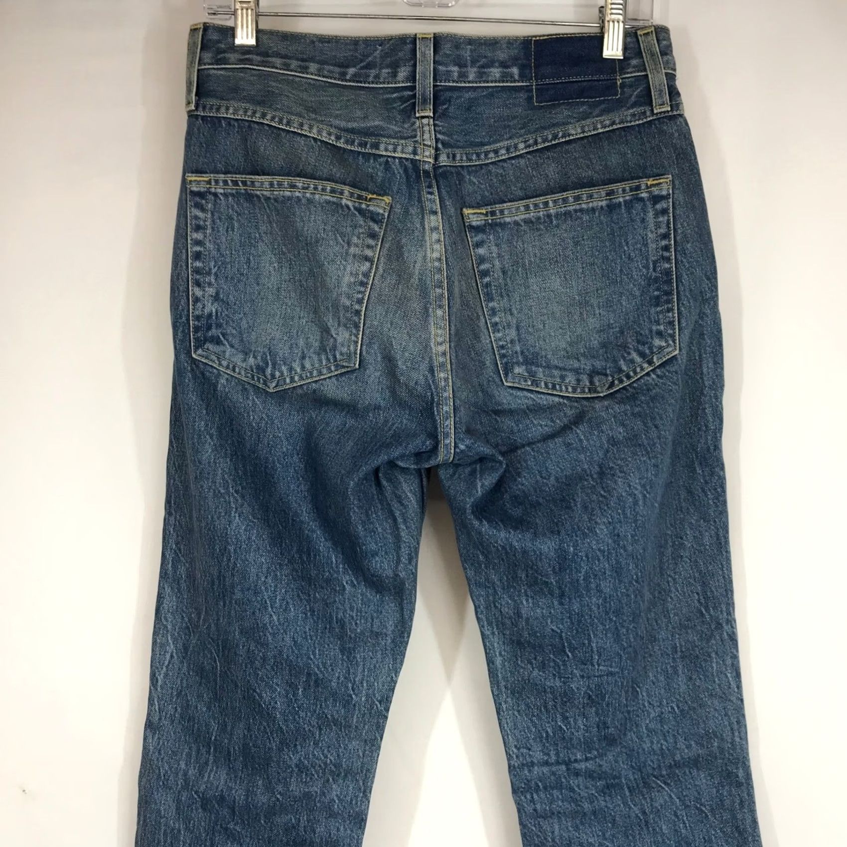 AMO AMO Loverboy Stargaze High Rise Straight Leg Raw Hem Jeans Blue Womens 26 Size 26" / US 2 / IT 38 - 5 Thumbnail