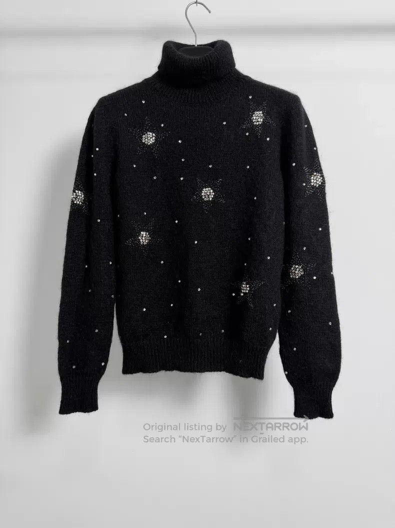 Saint Laurent Paris Saint Laurent Paris Black High-neck Rhinestone Starry Moha Size US S / EU 44-46 / 1 - 1 Thumbnail