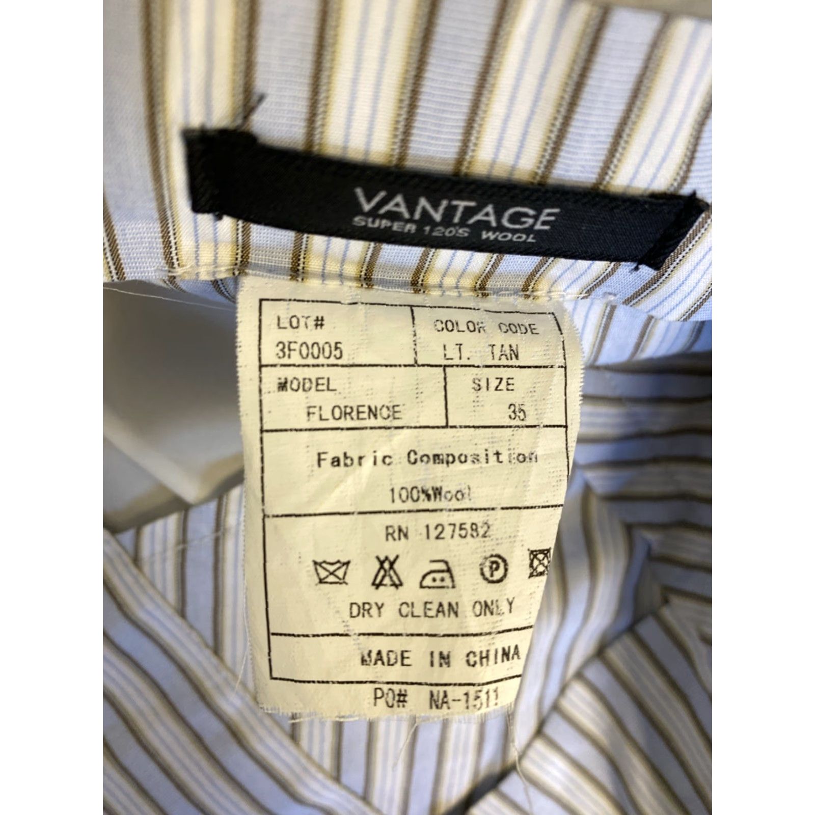 Vintage MENS PAUL BETENLY 35R FLORENCE DRESS PANTS KHAKI 100% WOOL FLAT FRONT STRAIGHT FIT 35x30 Size US 35 - 7 Thumbnail