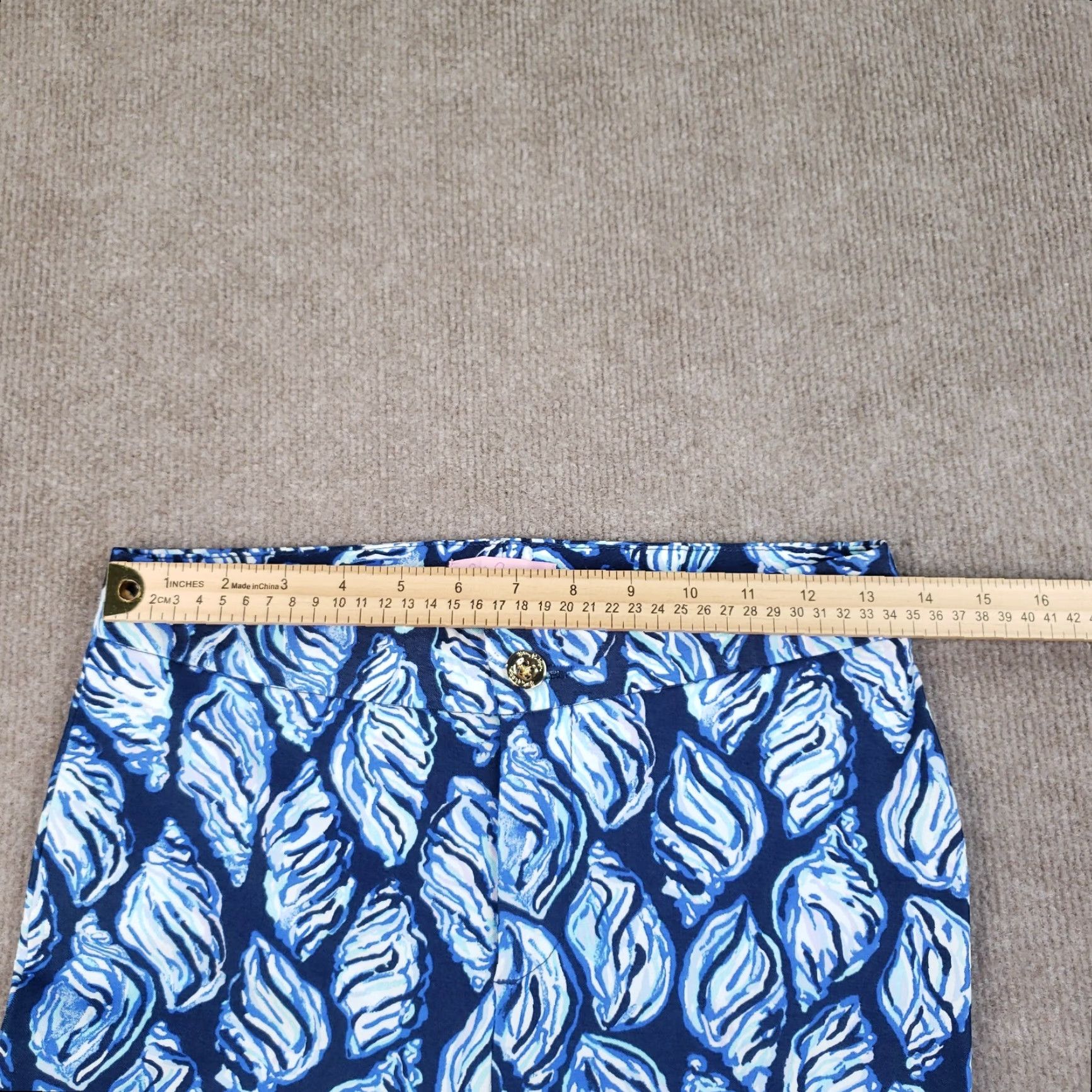 Lilly Pulitzer Lilly Pulitzer Pants Womens 2 Blue Seashells Beach Crop Cropped Stretch Size 26" / US 2 / IT 38 - 5 Thumbnail