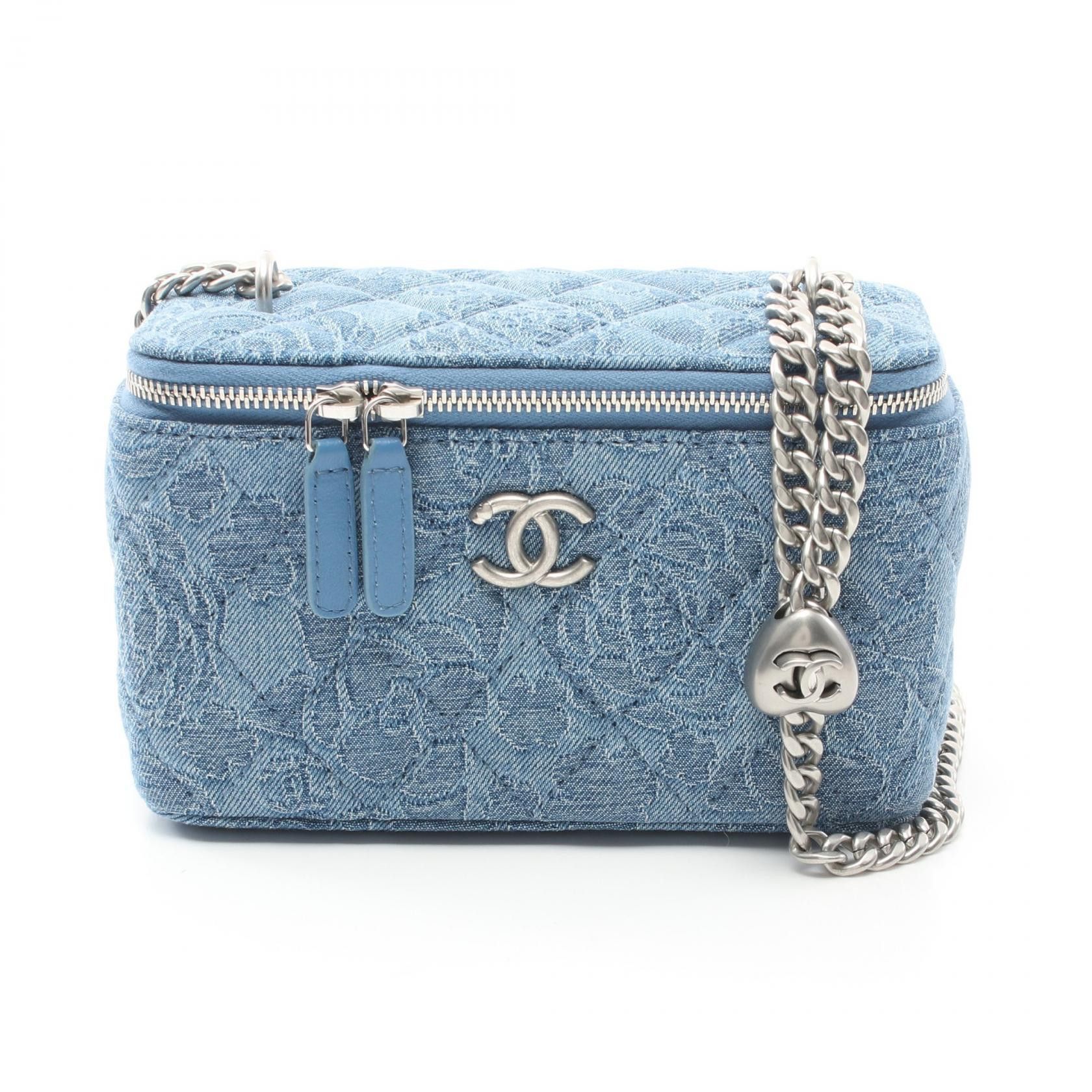 Chanel Chanel Mini Vanity Chain Shoulder Bag Denim Shoulder Bag T3J19G569 in Great Condition Size ONE SIZE - 1 Thumbnail