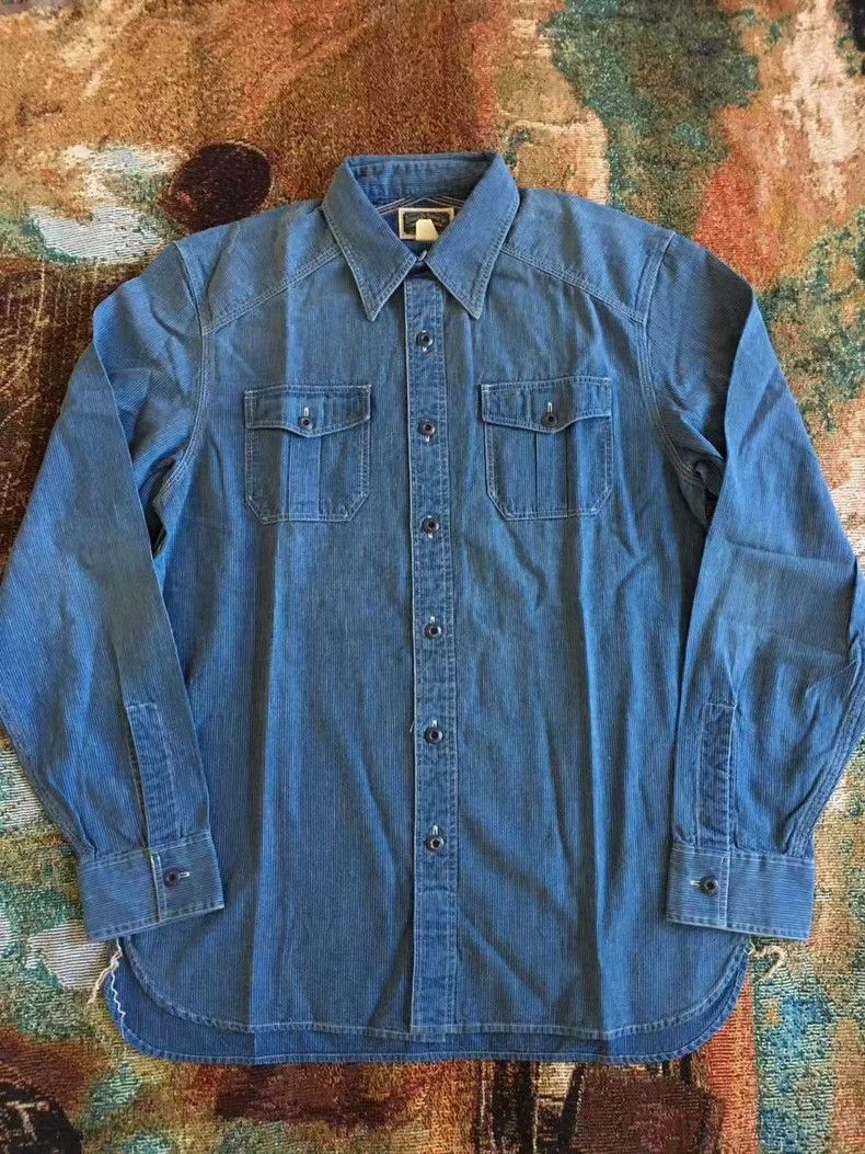 RRL Ralph Lauren RRL Blue Dyed Long Sleeve Shirt - dmc Size US M / EU 48-50 / 2 - 1 Thumbnail