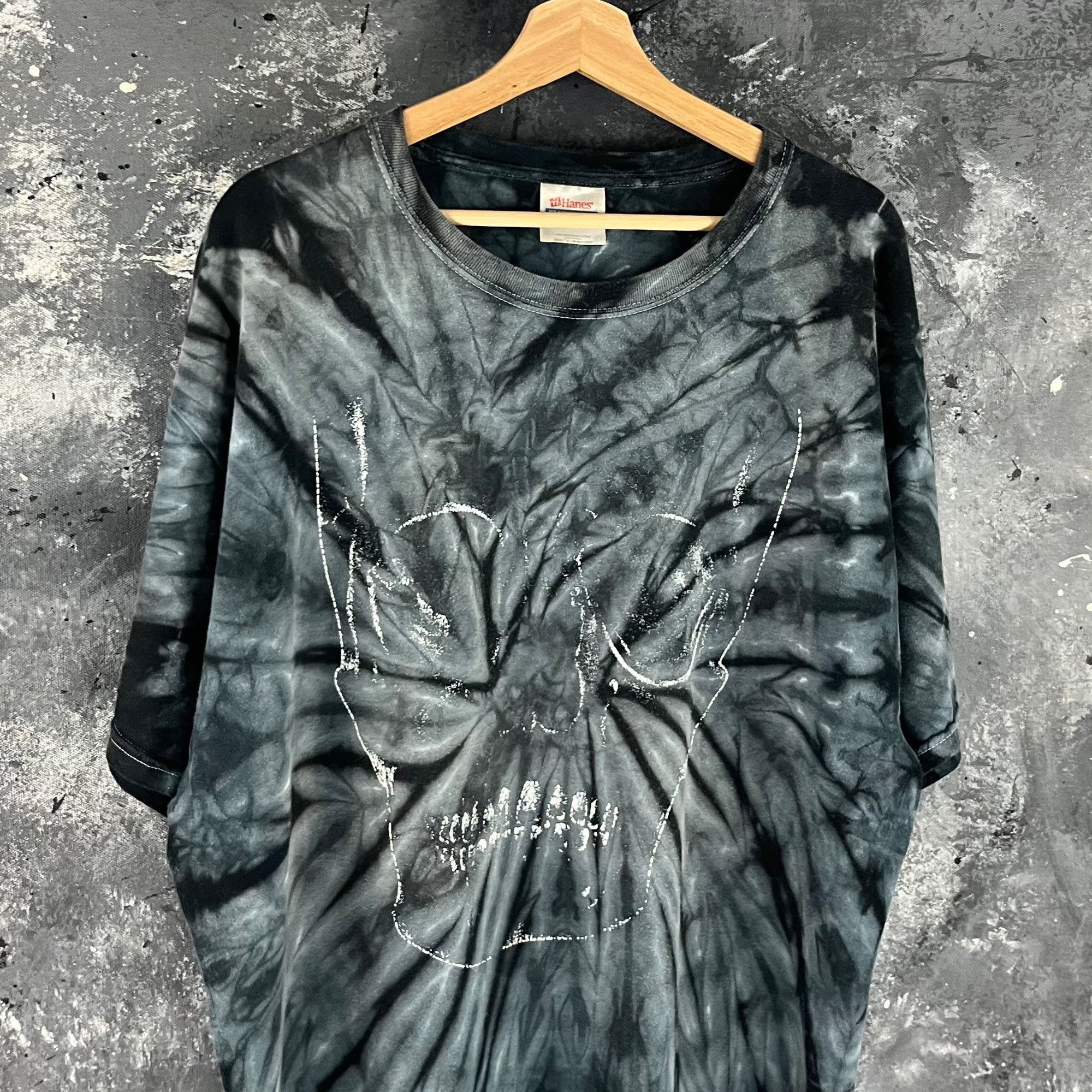 Vintage Vintage 90’s Skull tie dye shirt Size US XL / EU 56 / 4 - 2 Thumbnail
