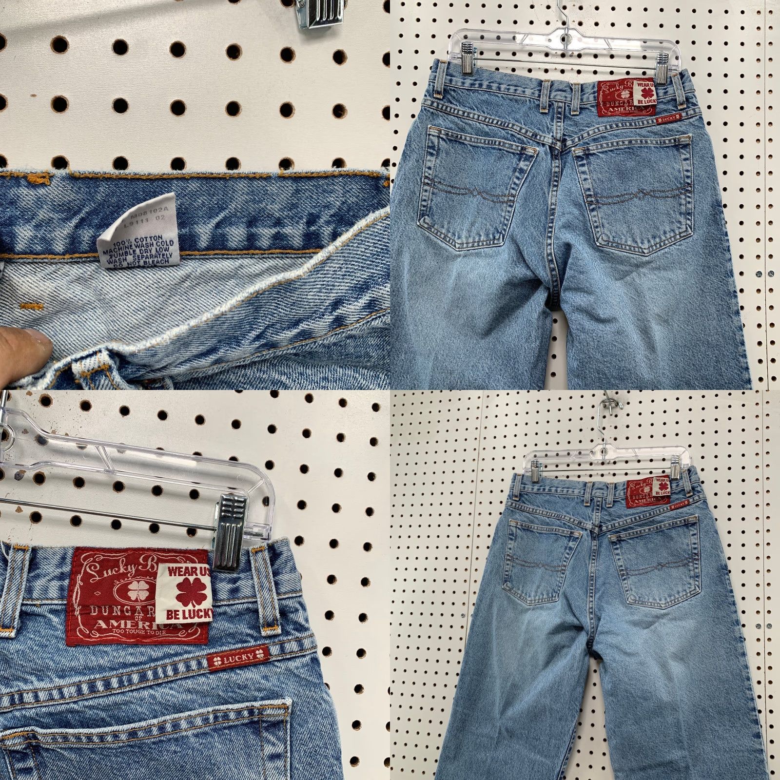 Lucky Brand VINTAGE Lucky Brand Jeans Men 30x29 Baggy Straight 8 Dungaree USA Blue Cotton Denim 5-Pocket Men’s Jeans Size US 30 / EU 46 - 8 Thumbnail